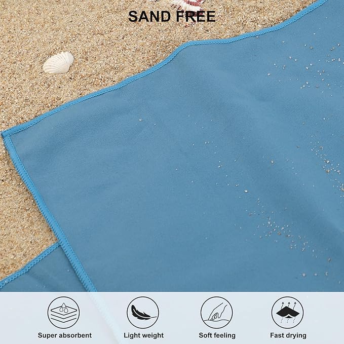 Rainleaf Microfiber Towel Quick Dry Camping & Travel & Gym Towel. Compact | Super Absorbent, Lightweight, Fast Drying. Suitable for Beach, Bath, Backpacking, Hiking, Swim.