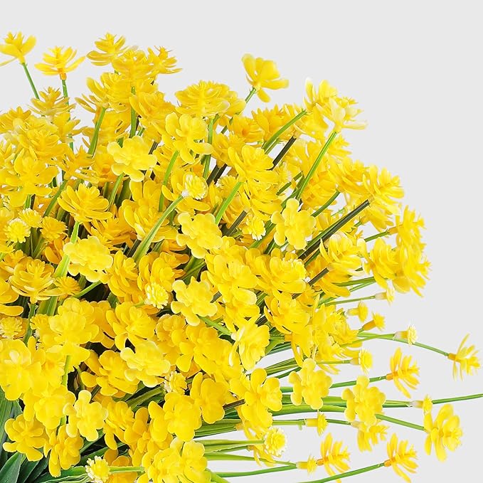 AGIRL Artificial Flowers Outdoor UV Resistant Fake Plant Garden Patio Decor | 24 Bundles,No Fade Plastic Faux Flowers for Hanging Planters front porch yard Indoor Outside,grave decorations for cemetery