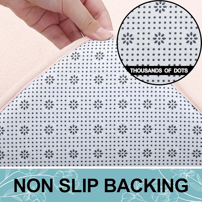 Smiry Memory Foam Bath Mat 47x20, Extra Soft and Absorbent Bathroom Rugs | Pink, Quick Dry Machine Washable Non-Slip Bath Mat for Bathroom Floor, Shower and Tub