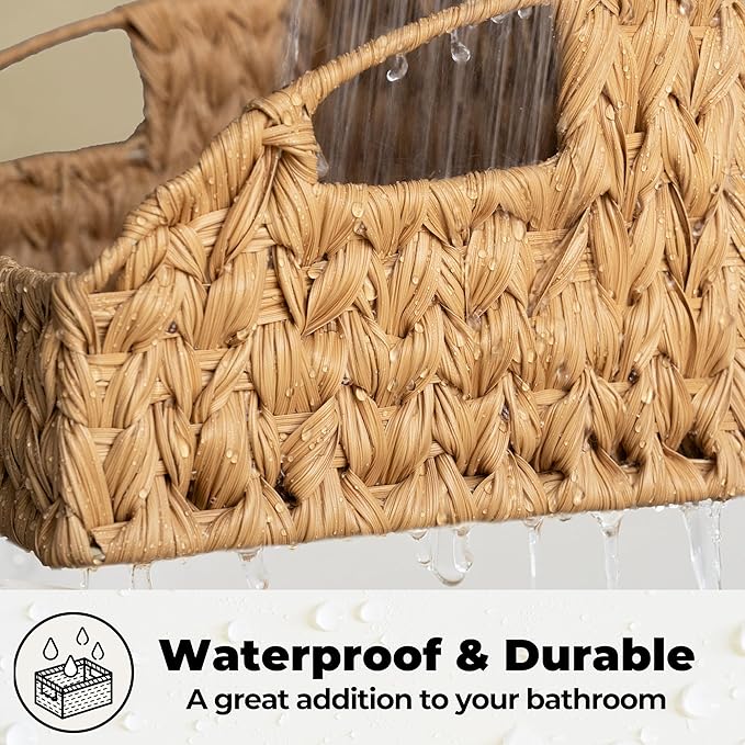 GRANNY SAYS Wicker Baskets for Organizing, Waterproof Basket for Storage | Wicker Storage Baskets for Pantry, Open Front Basket for Shelves, Kitchen Storage Baskets, Decorative Basket for Home Decor
