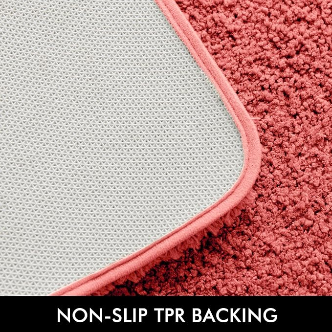 MIULEE Coral Bathroom Runner Rugs Soft Microfiber Bath Mat 24x60 Inch | Absorbent, Non Slip, Quick Dry, Fluffy Bath Rugs for Bathroom Floor Tub Showers, Machine Washable