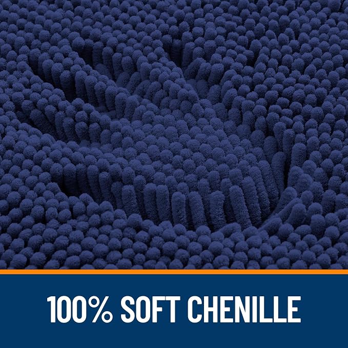 OLANLY Bathroom Runner Rugs 40x24, Extra Soft Absorbent Chenille Bath Rugs | Twilight Sapphire, Quick-Drying Rubber Backing, Machine Washable Long Bath Mat for Bathroom Floor, Tub and Shower, Home Decor