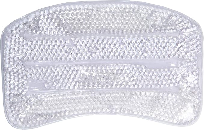 Bath Bliss Luxury Cooling Gel Beaded Bath Tub Pillow | Suction Cup Backing | Bathtub Experience | Suction Cup Backing | White
