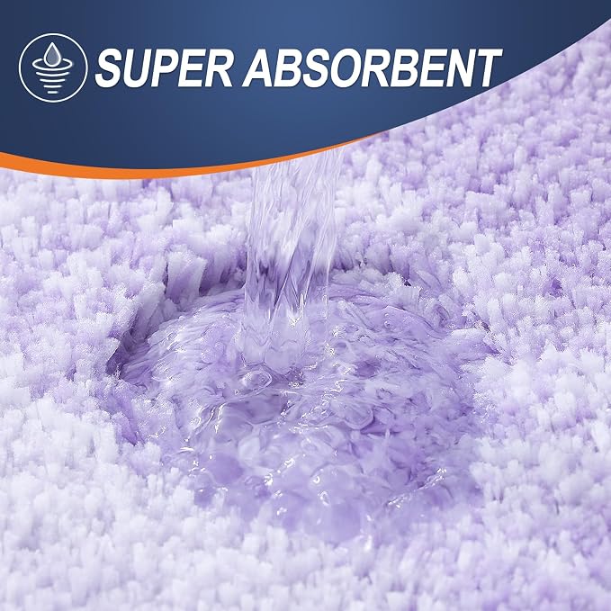 OLANLY Bathroom Runner Rug 40x24, Extra Soft Absorbent Microfiber Bath Rugs | Light Purple, Non-Slip Quick-Drying Rubber Backing, Washable Long Bath Mat for Floor, Tub and Shower, Home Decor