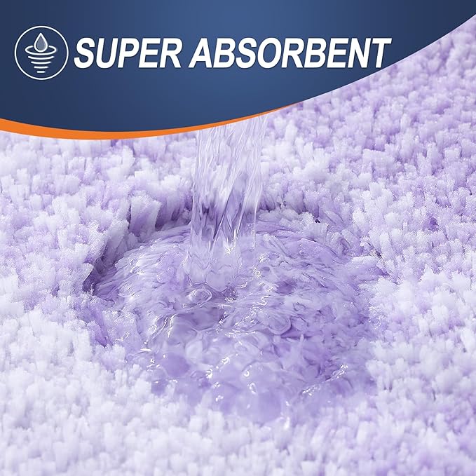 OLANLY Large Bathroom Rugs 44x32, Extra Soft Absorbent Microfiber Bath Rugs | Light Purple, Non-Slip Quick-Drying Rubber Backing, Washable Plush Bath Mat for Floor, Tub and Shower, Home Decor Accessories