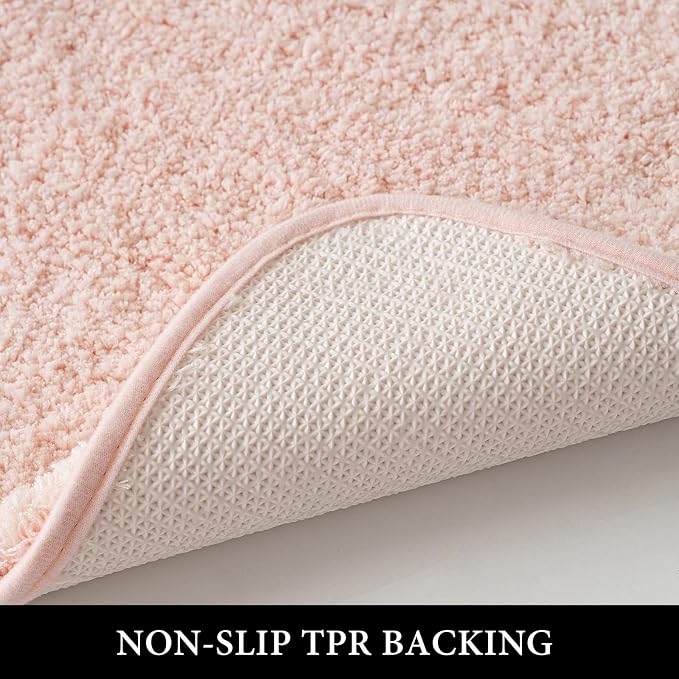 MIULEE Blush Bathroom Rugs Soft Small Microfiber Bath Mat 16x24 Inch | Absorbent, Non Slip, Quick Dry, Fluffy Bath Rugs for Bathroom Floor Tub Showers, Machine Washable