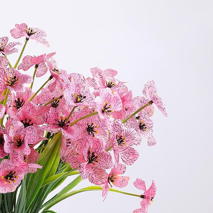 AGIRL Artificial Flowers Outdoor UV Resistant Fake Plant Garden Patio Decor | 24 Bundles,No Fade Plastic Faux Flowers for Hanging Planters front porch yard Indoor Outside,grave decorations for cemetery
