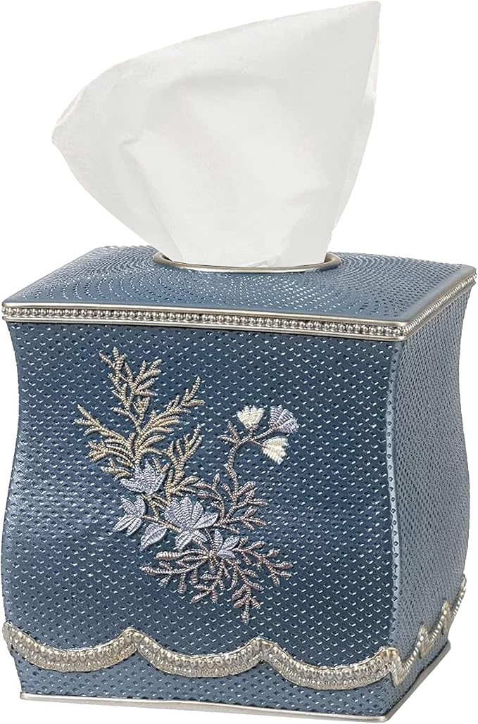 Resin Tissue Box Cover for Modern Home Decor - Minimalist Square Tissue Box Holder for Guest Room, Bedroom, Bathroom, Tabletop & Office - Durable and Aesthetic Tissue Holder, Capri