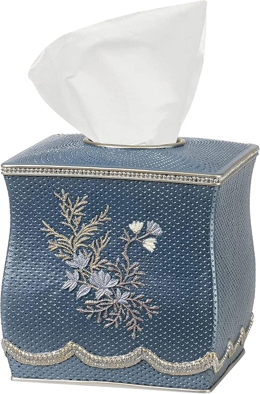 Resin Tissue Box Cover for Modern Home Decor - Minimalist Square Tissue Box Holder for Guest Room, Bedroom, Bathroom, Tabletop & Office - Durable and Aesthetic Tissue Holder, Capri