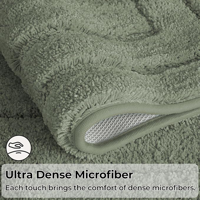 GRANNY SAYS Light Green Bathroom Rug 24" x 36", Non-Slip Bath Mat | Ultra-soft, durable TPR backing for reliable grip, fast water absorption, machine washable for Vanity, Shower, Tub