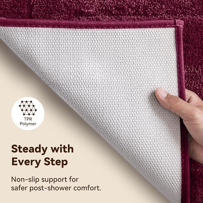 GRANNY SAYS Strawberry Red Bathroom Rug 20" x 32", Non-Slip Bath Mat | Ultra-soft, durable TPR backing for reliable grip, fast water absorption, machine washable for Vanity, Shower, Tub