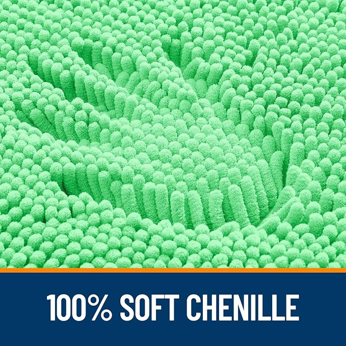 OLANLY Bathroom Rugs 30x20, Extra Soft Absorbent Chenille Bath Rugs | Mint Green, Quick-Drying Rubber Backing, Machine Washable Bath Mat for Bathroom Floor, Tub and Shower, Home Decor Accessories