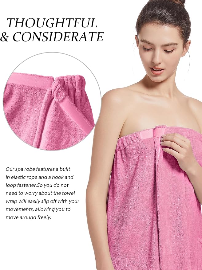 Women'S Soft Wrap Towel Full Length，Bath Robe After Shower Female Plush Long，Spa Bathrobes Lightweight With Pockets