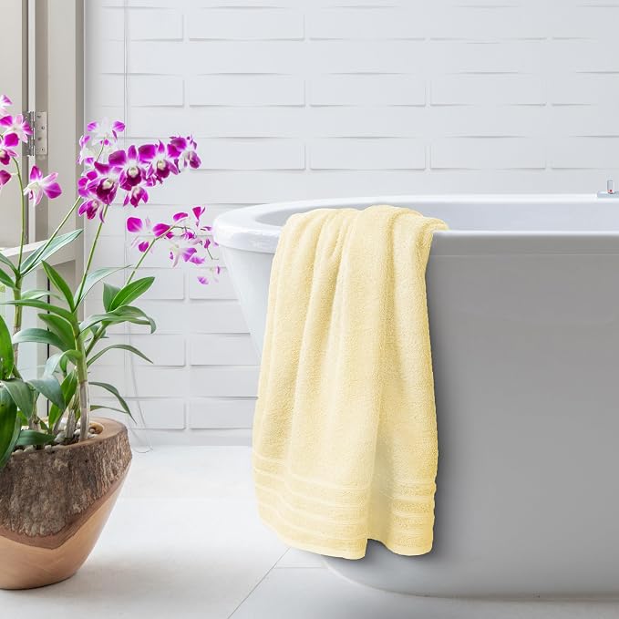 Avalon Towels Bath Towels Set of 4, Size 30 x 60 Inches - 60% Cotton, 40% Viscose Made from Bamboo, Soft and Absorbent, Thin and Quick Drying, Lightweight, Perfect for Daily Use