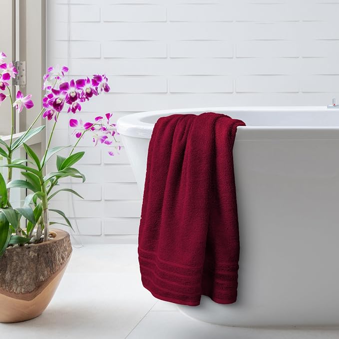 Avalon Towels Bath Towels Set of 4, Size 30 x 60 Inches - 60% Cotton, 40% Viscose Made from Bamboo, Soft and Absorbent, Thin and Quick Drying, Lightweight, Perfect for Daily Use