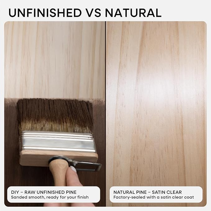 18 inch Wood Floating Shelves, High End Solid Natural Wood 18inch Floating Shelf for Wall Mounted, Unfinished Wooden 18in Floating Shelves, Heavy Duty Bracket, 18 X 6.5 X 1.75 inch, Set of 2