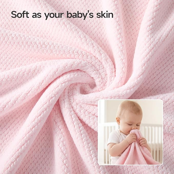 REDKISS 6 Piece Pink Towel Set, Extra Large Microfiber Bathroom Towels Set, 2 Bath, 2 Hand, 4 Washcloths, Super Soft, Highly Absorbent, Quick Dry Pink Towels for Bathroom, Gym, Spa & Hotel