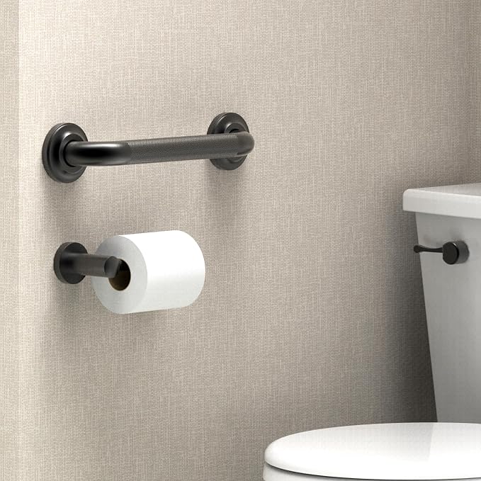 1-1/4" Knurled Grab Bar, ADA Compliant Bath Safety Shower Handrail, Bathroom Mobility Aid Handle for Seniors and Disabled, Heavy Duty 500lbs Support