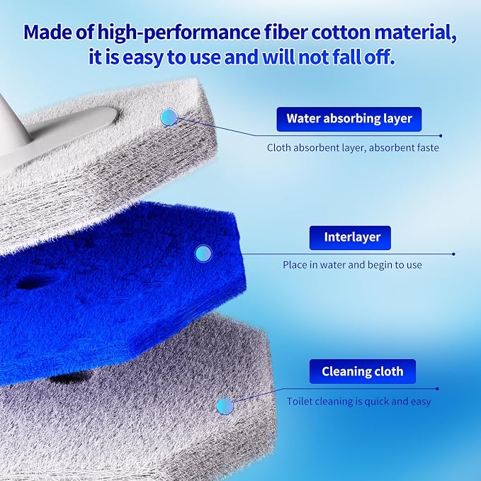60PCS Toilet Bowl Cleaner Wand Refills Compatible with CLOROX. Disposable Toilet Brush Refills. Bathroom Cleaning. Disposable Toilet Bowl. High-Density Disposable Toilet Brush Scrubber