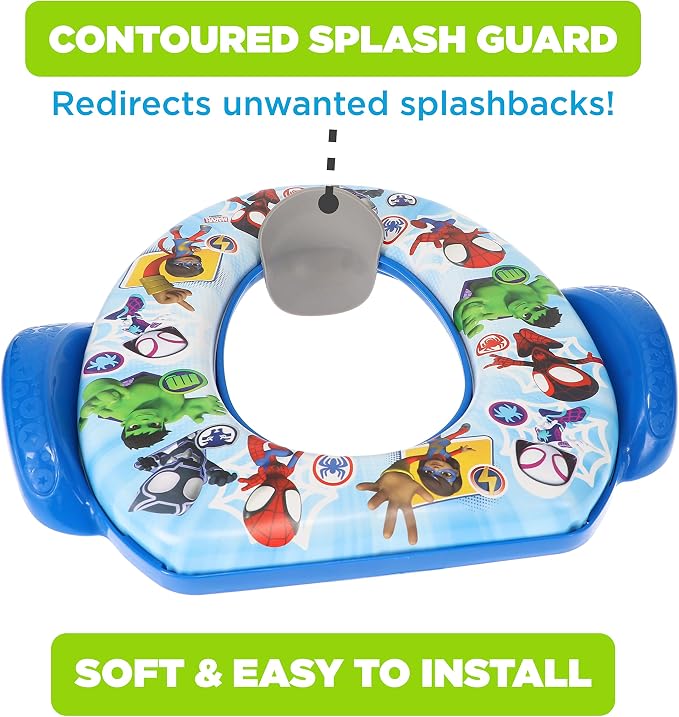Spidey and His Amazing Friends "Team Up" Soft Potty Seat and Potty Training Seat - Soft Cushion,Baby-Potty Training,Safe,Easy to Clean,(Pack of 4)