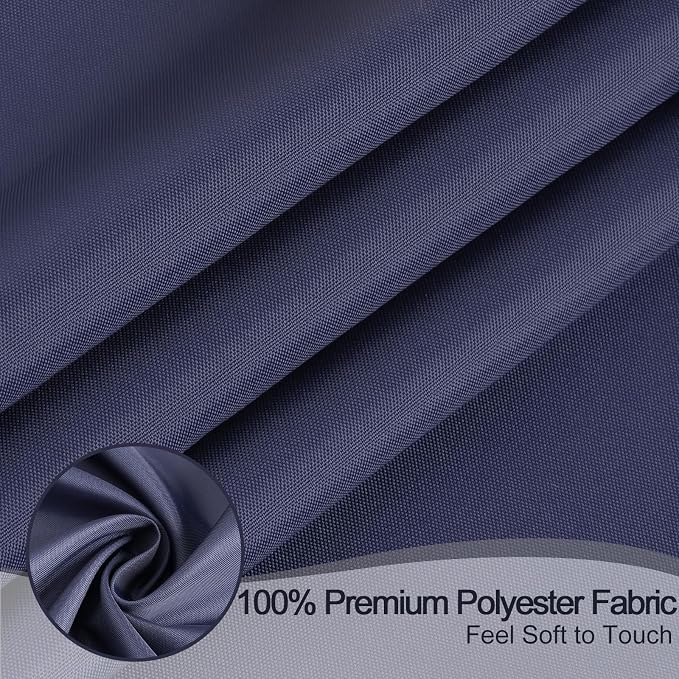 AooHome Extra Long Shower Liner, Polyester Solid Color Shower Curtain with Hooks, Weighted Hem, Water Repellent, 72 Width x 84 Height inch, Navy Blue