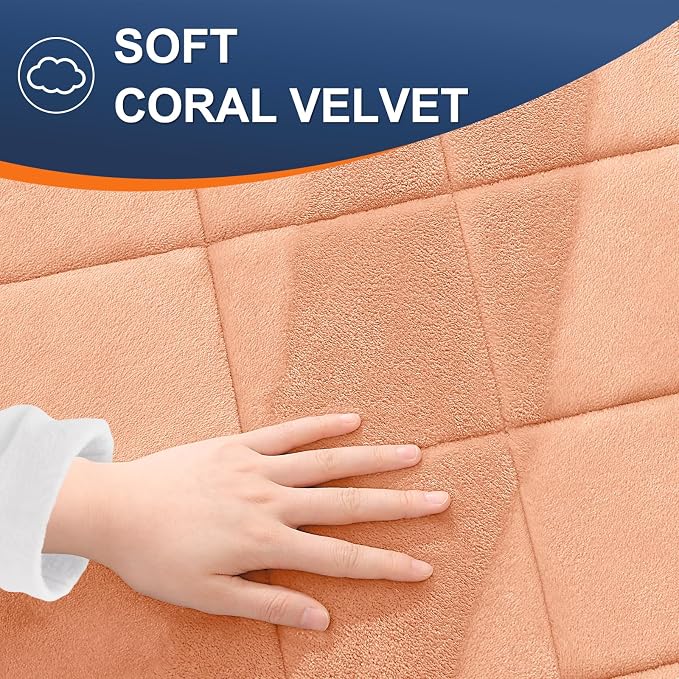 OLANLY Memory Foam Bath Mat 44x24, Ultra Soft and Absorbent Bathroom Rugs | Peach, Quick Dry, Machine Washable Shower Bath Rugs, Comfortable Bath Carpet for Bathroom Floor, Tub and Shower
