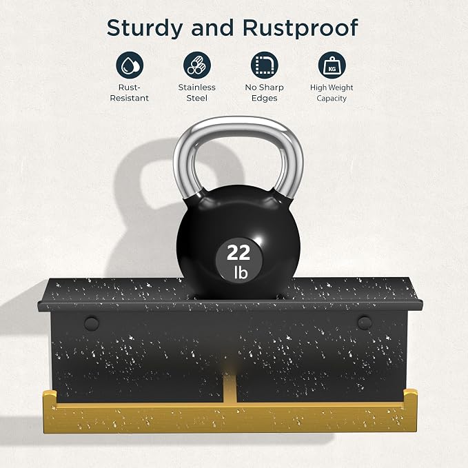 FORIOUS Toilet Paper Holder with Shelf, Commercial Toilet Paper Dispenser | Black & Gold | SUS304 Stainless Steel Wall Mount Double Bathroom Tissue Roll Holder for Hotel, Apartments, etc
