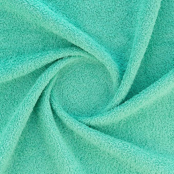 CASA COPENHAGEN Solitaire 6 Pieces Towel Set- Aqua Blue, 600 GSM 2 Bath Towel 2 Hand Towel 2 Washcloth, Designed in Denmark Made of Soft Egyptian Cotton for Bathroom, Kitchen & Shower
