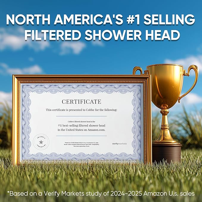 Cobbe Filtered Shower Head with Handheld, Water Softener for Hard Water | High Pressure 6 Spray Mode Shower Head with Filters - Remove Chlorine and Harmful Substances - Reduces Dry Itchy Skin, Chrome