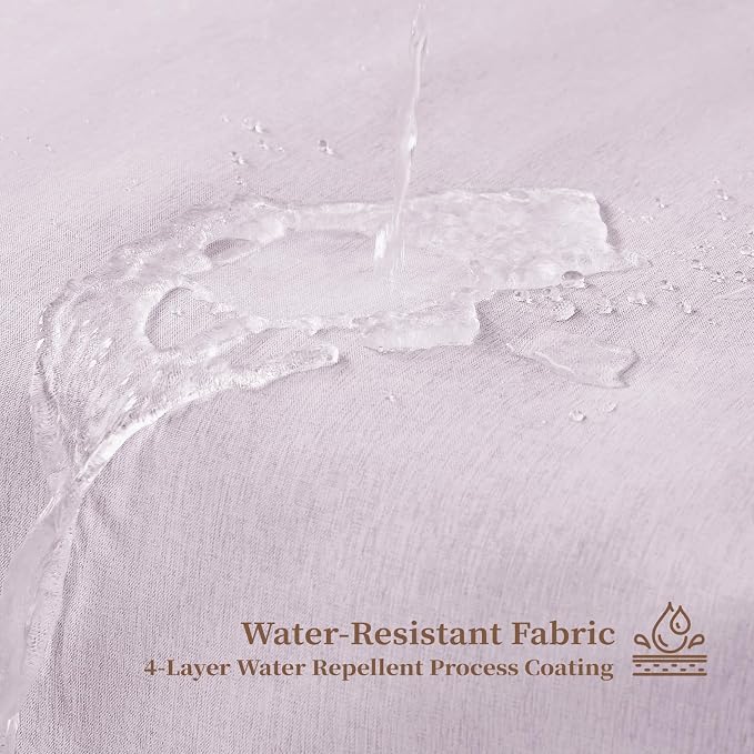 72x90 Boho Scalloped Linen Textured Cloth Shower Curtain Set, Lavender | Long Size, 230GSM Waterproof Polyester, Heavy Duty Fabric, 12 Plastic Hooks, Elegant Modern Farmhouse Style, Machine Washable