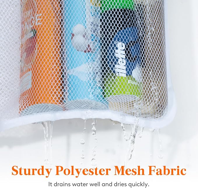 Lifewit Mesh Shower Caddy, 7 Pockets Hanging Shower Organizer with Quick Drying Mesh, Portable Space Saving Bathroom Organizer to Hold Soap, Shampoo and Cruise Ship Essentials, White, Medium - 3 Pack | 17" x 25.6", Attached 9 Hooks, Quick-Dry, Portable...