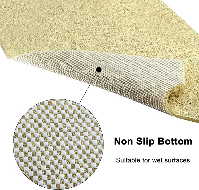 Leotruny Bath Tub Shower Mat 40 x 16 Inch Non-Slip Soft PVC Loofah | Bathtub Mats for Bathroom