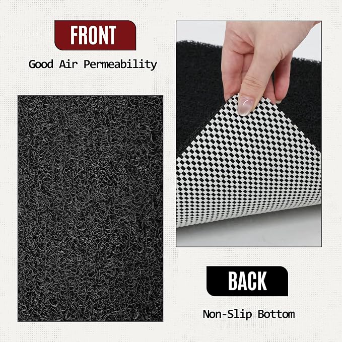 47 * 16in Shower Mat Bathtub Mat Non Slip | Bathmats Non Slip, Quick Drying Foot Scrubber Loofah Mats for Inside Shower, Tub, Bathroom, Home, Black
