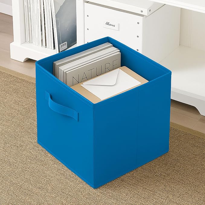 ShellKingdom Storage Bins, Foldable Fabric Storage Cubes And Cloth Storage | Storage Organizer For Closet And Toys, 10.5x10.5x11 INCH, 2 Pack (Royal Blue)