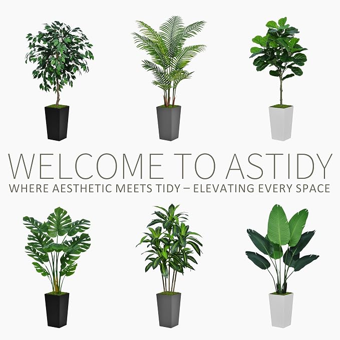 ASTIDY Artificial Plant 5FT Dracaena Fake Tree with Black Tall Planter | Faux Yucca Floor Plant in Pot, Artificial Trees Indoor for Home Office Living Room Decor