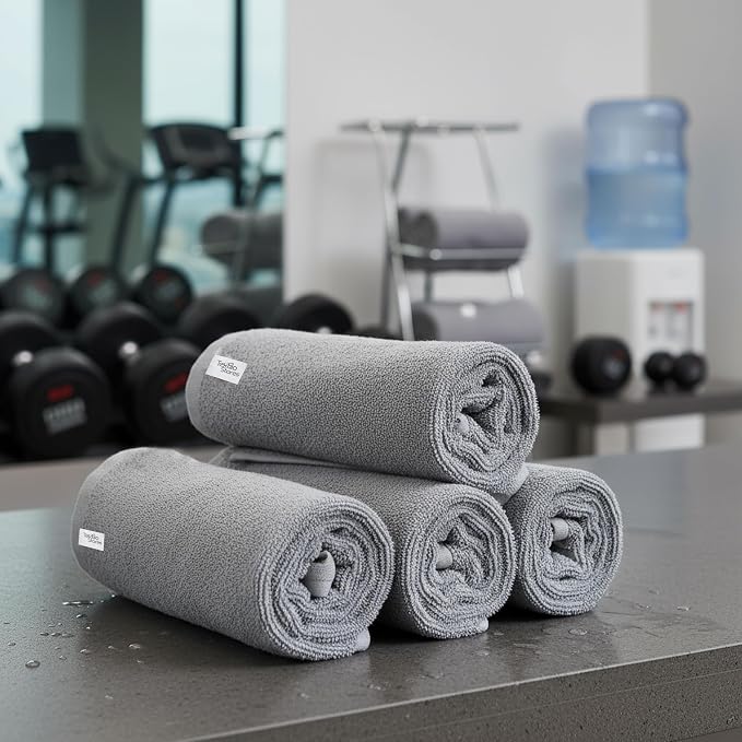 Basic Wash Cloths 12x12 Inches – Bulk Pack of 24 – Grey Color – Soft and Absorbent Multipurpose Cotton Washcloths for Bathroom, Spa, Gym, Salon, Hotel, and Everyday Use