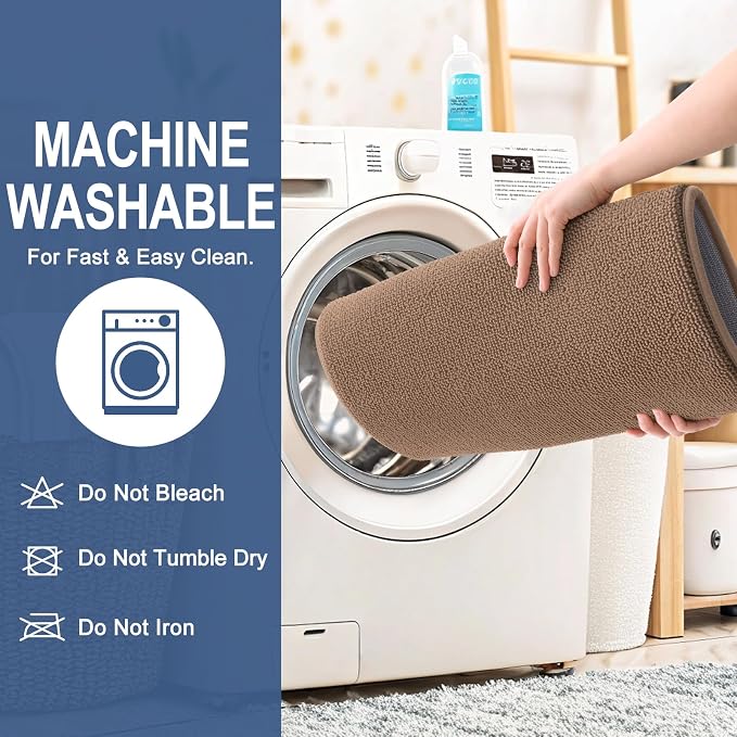 OLANLY Memory Foam Bathroom Runner Rugs 70x24, Absorbent Long Mat, Mocha | Soft Quick Dry Bath Rugs, Non-Slip Carpet, Machine Washable Mat for Bathroom Floor, Tub and Shower, Home Decor Accessories