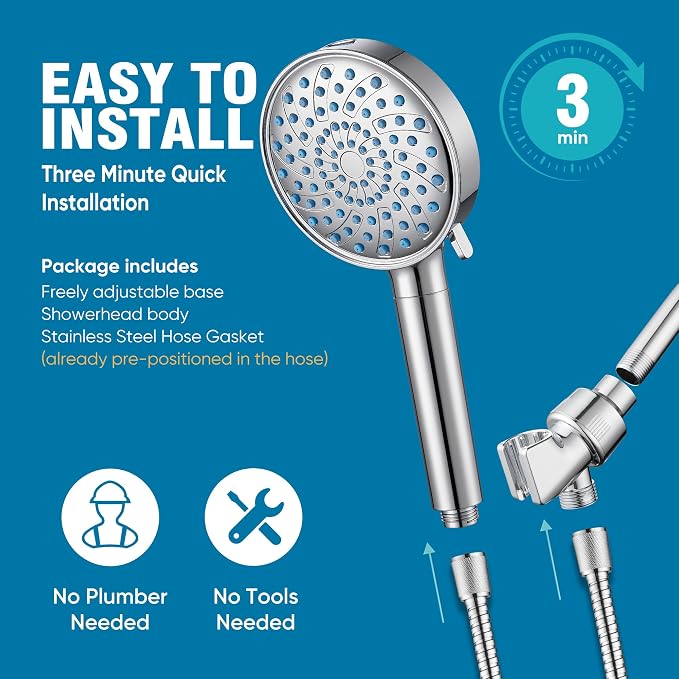 Cobbe Filtered Shower Head with Handheld, Water Softener for Hard Water | Upgraded High Pressure 7 Spray Mode Shower Head with Filters - Remove Chlorine - Reduces Dry Itchy Skin, Chrome