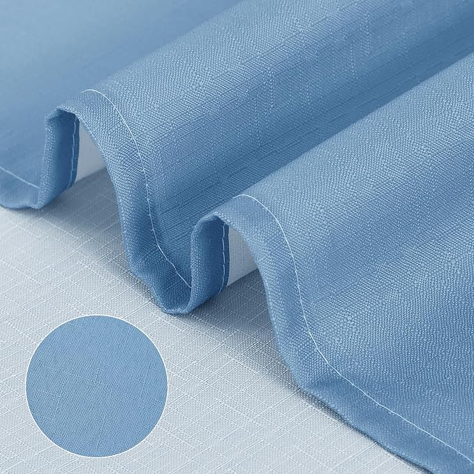 Extra Long Shower Curtain Blue Grey 84 Inch Blue and White Ombre Shower Curtains, Modern Water Repellent Bathroom Bath Decor Set with Hooks for Bathtub Luxury Hotel Spa, Light Blue 72x84