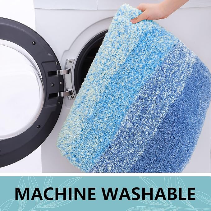 Arotive Microfiber Bathroom Rugs, Shaggy Soft Absorbent Bath Rug, 24x16 | LightRoyalBlue, Rubber Backing Thick Plush Machine Washable Dry Bath Mats for Bathroom, Tub and Shower, Rectangular