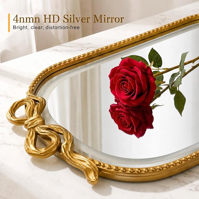 Vanity Mirror with Lights,LED Bathroom Mirror 31x20 Gold Bow Mirror | Mirror with Lights, LED Mirror, Bathroom Mirror with Lights, Lighted Mirror, Gold Bathroom Mirror,Vanity Mirror for Bathroom
