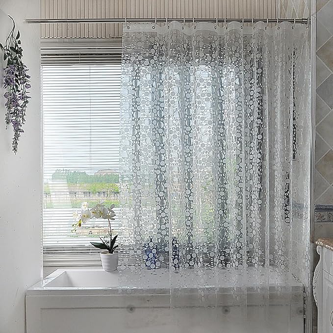 Shower Curtain Liner, 100% Waterproof Peva Shower Curtains with 3 Duty Heavy Bottom Magnets and 12 Rust Proof Grommets, 72x72 Weighted Shower Liner for Shower Stall, Bathtubs