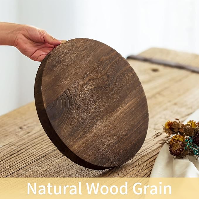 Romadedi Rustic Wood Decorative Candle Tray, 11 in | Candle Holder Tray for Coffee Dining Tables, Kitchen Counter, Candle Displays, and Seasonal Centerpiece.