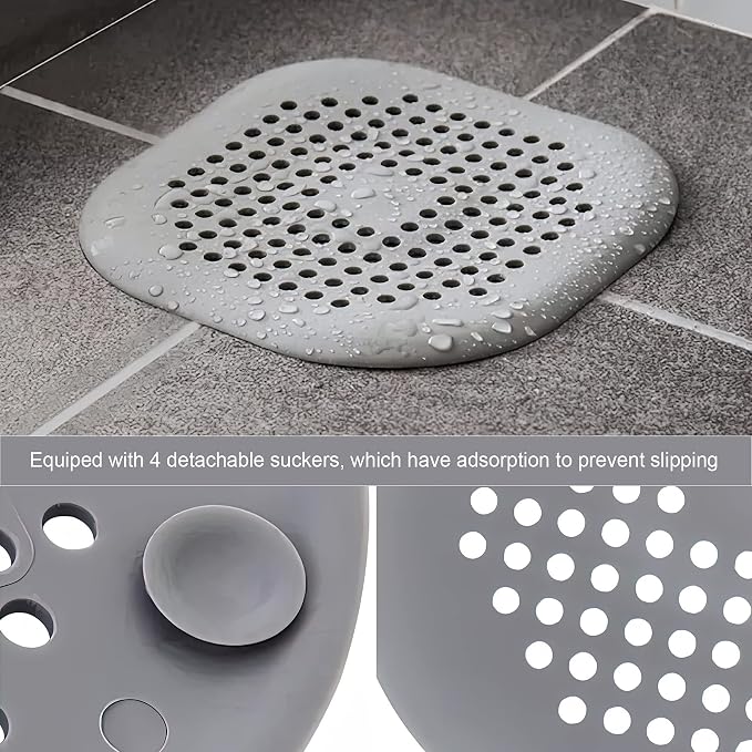 4 Pieces Drain Covers Hair Stopper for Shower Drain Bathtub Stopper Home Drain Protectors with Sucker Water Trap Sink Cover for Bathroom Bathtub and Kitchen (2 White+2 White)