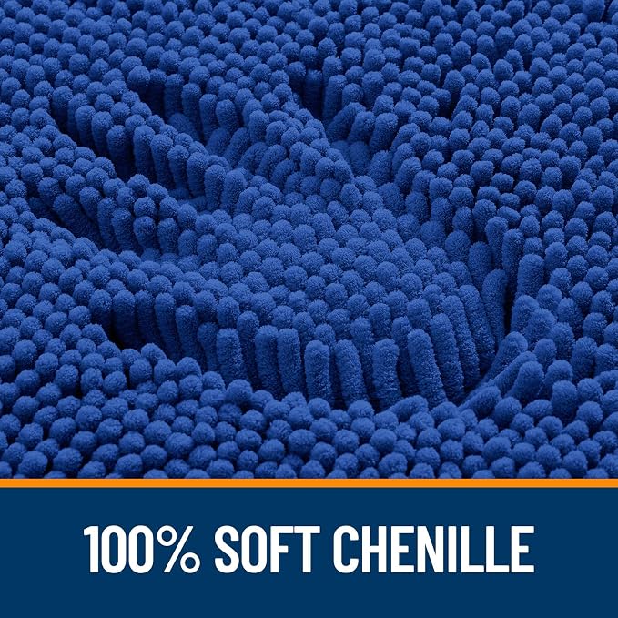 OLANLY Bathroom Rugs 35x24, Extra Soft Absorbent Chenille Bath Rugs | Royal Blue, Quick-Drying Rubber Backing, Machine Washable Bath Mat for Bathroom Floor, Tub and Shower, Home Decor Accessories