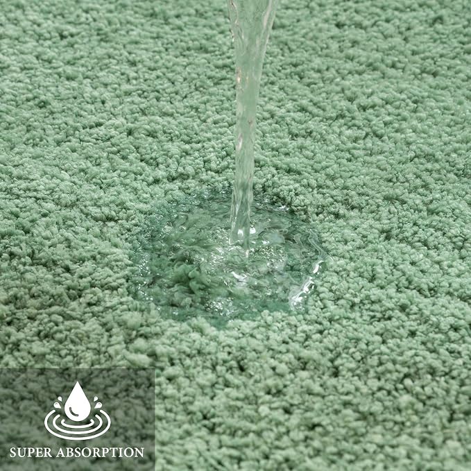 MIULEE Sage Green Bathroom Rugs Soft Microfiber Bath Mat 20x30 Inch | Absorbent, Non Slip, Quick Dry, Fluffy Bath Rugs for Bathroom Floor Tub Showers, Machine Washable