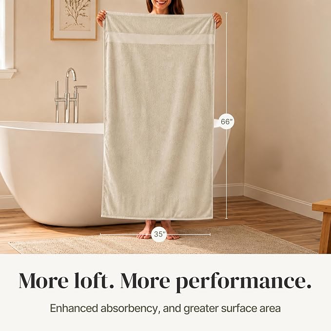 Modern Threads 4-Pack SpunLoft Bath Sheet Sand 35x66