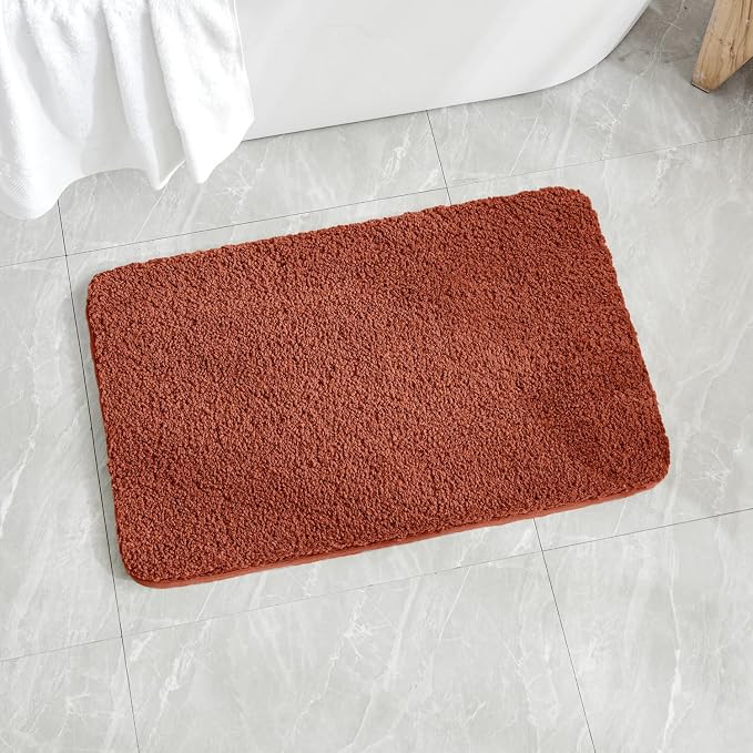 MIULEE Fall Rust Bathroom Runner Rugs Soft Microfiber Bath Mat 24x48 Inch | Absorbent, Non Slip, Quick Dry, Fluffy Bath Rugs for Bathroom Floor Tub Showers, Machine Washable