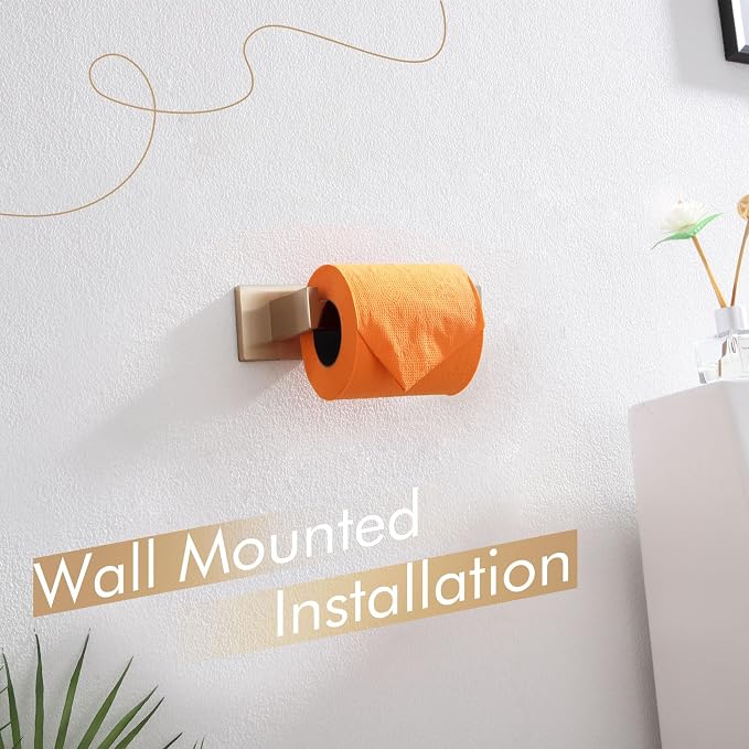 KOKOSIRI Toilet Paper Holders Wall Mounted Toilet Roll Holder for Bathrooms Hardware Washroom, Champagne Bronze Stainless Steel B2003CPG