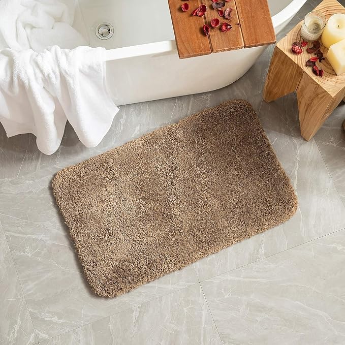 MIULEE Light Brown Bathroom Runner Rugs Soft Microfiber Bath Mat 24x40 Inch | Absorbent, Non Slip, Quick Dry, Fluffy Bath Rugs for Bathroom Floor Tub Showers, Machine Washable